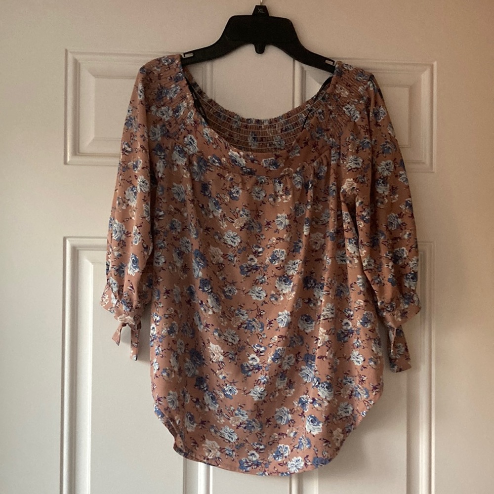 Large Pink Off the Shoulders Floral Blouse From Papaya